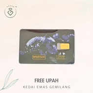 [Kedai Emas Gemilang] 800720 Amethyst Gold Creation 1G Gold Bar (Am01644) (1.5Cm) (1G) [999 Gold]