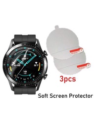 3入組 HUAWEI Watch GT系列 2/3/4 46mm 42mm 41mm GT Cyber GT Runner 專用軟式水凝膜軟螢幕保護貼