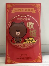 LINE FRIENDS Brown 新年徽章 (2019 香港限定)