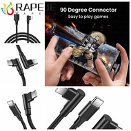 RAPEJE PD 60W Quick Charger Cord, 90 Degrees Nylon Braid 90 Degrees Type C Cable, Charge Data Cable 