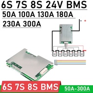 6S 7S 8S 24V 50A 100A 130A 180A 230A 300A BMS 18650 Li-ion Lifepo4 Lithium Battery Protection Board 