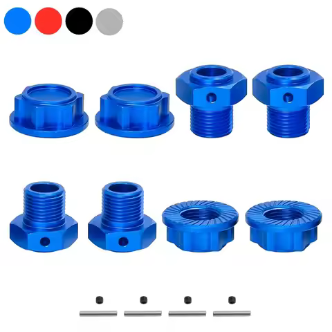 4pcs Metal 17mm Wheel Hex Hub Adapter for Arrma 1/10 Kraton Outcast 4S V2 BLX 1/8 Mojave 4S BLX Upgr