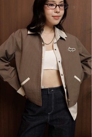 WOODROW SCOTT JACKET (Brown•Cream )เสื้อแจ็คเก็ตแขนยาวผู้หญิง