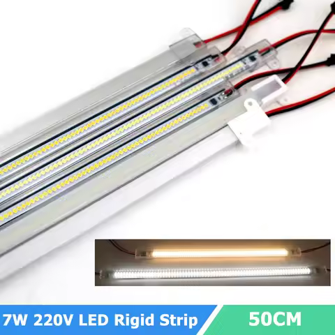 5β0CM LED Bar Light AC 220V Transparent/Milky White Cover LED Rigid Strip 2835 SMD 7W Super Bright L
