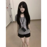 y2k T-Shirt y2k Women's American Retro Top y2k y2k y2k Clothes y2k Small Sweet Cool Cartoon Cat Shor