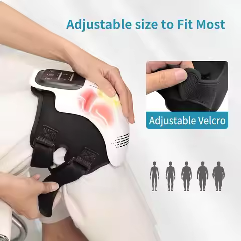 Knee Massager,Cordless Knee Massager and Vibration,Adjustable Temperature Knee Massager with Clear V