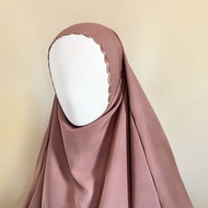 Maslaha Niqab | Madeena French Khimar Bordir | Long FK Instant Umroh Haji | Shamira Stretch