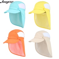 Boys Girls Outdoor Swimming Hat UV Sun Protection Wide Brim Hat With Neck Flap For Outdoor Summer Kid