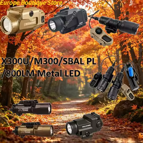 Outdoor Camping Hiking Tactical 800LM Mini Helmet Flashlight Metal Nylon For X300U M300 SBAL PL Styl
