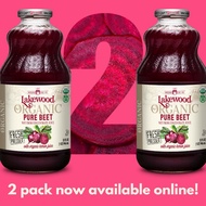 [Twin Pack] LAKEWOOD Organic Pure Beet Juice (946ML x 2) Beetroot Juice