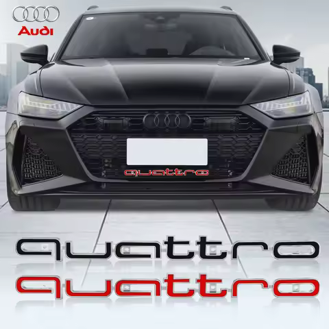 3D ABS Quattro Badge Car Front Grille Emblem For Audi A3 A4 A6 B8 RS6 Sline A2 B6 C6 S3 S6 A1 Q6 8P 