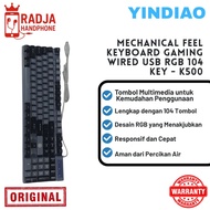 YINDIAO Mechanical Feel Wired USB RGB 104 Key Gaming Keyboard - K500