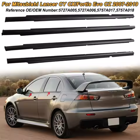4Pcs Car Window Rubber Weatherstrip For Mitsubishi Lancer CY CX/Fortis Evo CZ 2007-2019 5727A005 Sid