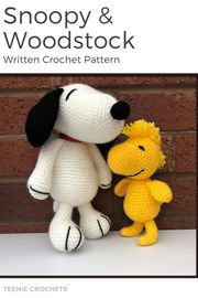 Snoopy and Woodstock - Written Crochet Pattern Teenie Crochets