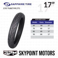 SAPPHIRE TUBE-TYPE TIRE FOR MOTORCYCLE E707 60/80-17, 70/80-17, 80/80-17, 90/80-17 (9313)