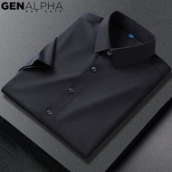 Áo sơ mi nam tay ngắn GEN ALPHA Vải Chéo mềm mịn co giãn thoáng khí 6 màu BASIC GEN413