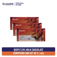 Beryl's 8% Milk Chocolate Compound Bar 200g Set of 3