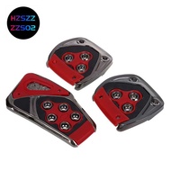 Red Black Nonslip Pedal Pad Cover 3 Pcs for MT Auto Car