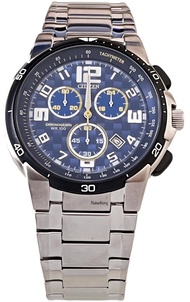 นาฬิกาข้อมือผู้ชาย CITIZEN Quartz Chronograph Tachymeter รุ่น AN6070-52G หน้าปัดสีดำ AN6070-52L หน้าปัดสีน้ำเงิน ขนาดตัวเรือน 41 มม.ตัวเรือน /สาย Stainless Steel สีเงิน