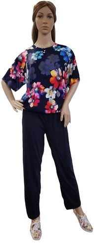 Special Needs Womens Alzheimers Clothing - Alzheimer Anti-Strip Jumpsuit, Print#5-short Sleeve, X-La
