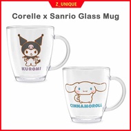Corelle x Sanrio Cinnamoroll Kuromi Glass Mug 380ml – Cute Official Character Cup (Microwave Safe)