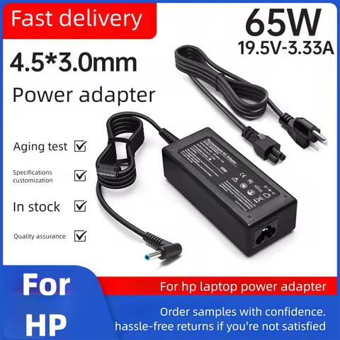 65W 45W 19.5v 3.33a 4.5*3.0mm Blue Tip Laptop Charger AC Adapter for Hp 240 245 246 340S 470 348 G7 