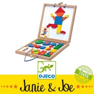 Djeco Geoform Wooden Magnetic Tangram Board- Age 4+, Shapes, Magnets