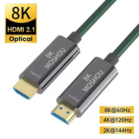 MOSHOU 8K HDMI 2.1 Optical Fiber Cable 48Gbps 8K@60Hz 4K@120Hz HDMI Cord RTX 4080 RTX 4090 HDR eARC 