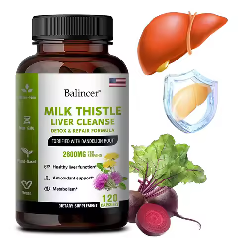 Milk Thistle and Dandelion Root Extract Supplement for Liver Detoxification, Repair and Nourishing, 