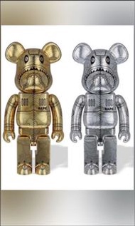 Bearbrick  bape sorayama 1000% sliver gold