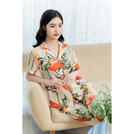 CHAMEl women's silk pajamas, high-quality silk long pants, beautiful summer home wear, cool, soft an