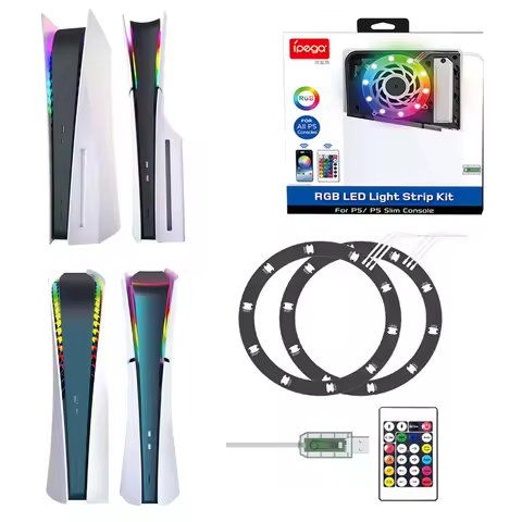 ipega RGB Dazzling Decorative Light Strap for PS5 SLIM Console Universal Atmosphere Light RGB LED Li