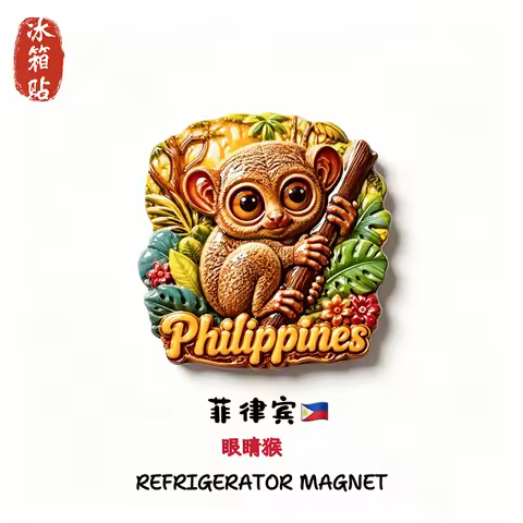Philippines, spectacled monkeys, tropical rainforests,3D Stereoscopic，Resin painting，Decoration home