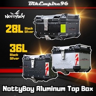 NottyBoy Heavy Duty Aluminum Top Box 28L 36L Premium Design Solid Steel Universal Base Plate Motorcy