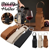 GOSSIP Wine Tote Carrier, Durable Reusable Wine Gift Bag, Double Layer PU Leather Beer Gift Bag