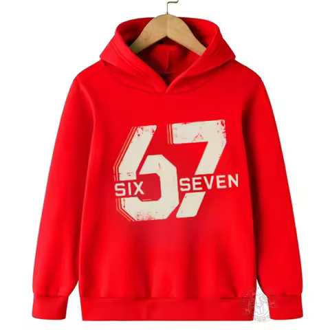 "67 Rizzler" Kids Hoodie Trendy Slang Toddler Casual Pullover Fashionable and Fun Children's Comfort