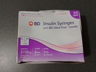 BD Ultra-Fine 胰島素注射針筒 3/10ml  8mm x 31G  97支