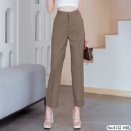 Maristar : กางเกงขายาว 9ส่วน  No.6132  | Cropped Pants กางเกงทำงานแฟชั่น ทรงสวย ผ้าดี กางเกงทำงานราคาส่ง
