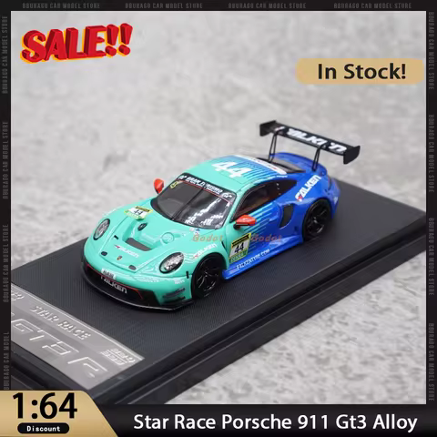 New In Stock Sr Star Race 1:64 Porsche 911 Gt3 Alloy Car Miniature Diecast Porsche Ornaments Custom
