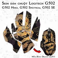 Logitech G502 mouse Skin Dragon model dra011 | 3m Anti-slip Film Sticker