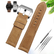 สายนาฬิกาหนังแท้สำหรับ Panerai PAM111 441 สายหนัง Mad Horse สำหรับผู้ชาย สายนาฬิกาหนังแท้แบบมีสายรัด