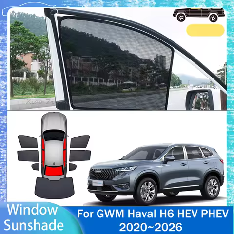 For GWM Haval H6 HEV PHEV 2020~2026 2023 2024 2025 Car Magnetic Mesh Privacy Sunshade Side Window Su