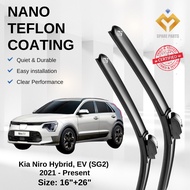 Kia Niro Hybrid EV (SG2) 2021 Premium Japan Tech Car Wiper Blades 16”+26” | Streak-Free, Durable, Ea