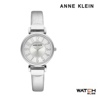 ANNE KLEIN AK/2157SVSI Easy-to-Read นาฬิกาข้อมือผู้หญิง สายหนัง สีเงิน