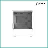 ⊙ ♈ RAKK MIRAD Matx Black and White Tempered Glass Gaming PC Case