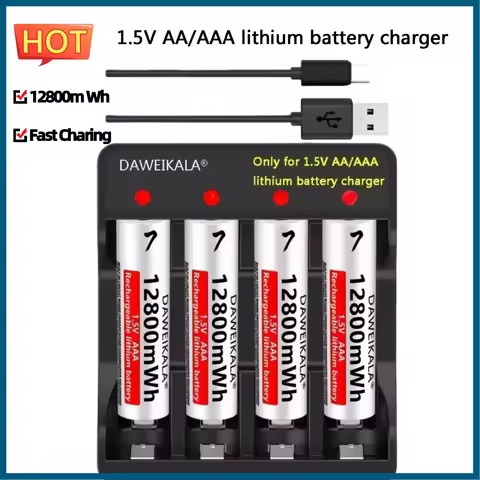 AAA 12800mWh 1.5V Li-Ion Rechargeable Battery AAA Lithium Batteries Wholesale For Mouse Flashlight F