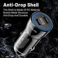 【MR HOT】60W Fast Car Charger Dual USB C PD Ports 30W Quick Charge Adapter Phone Charger