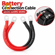 DOHOHPH 1Pcs Battery Connection Cable, 4AWG 6AWG 8AWG Soft Silicone Battery Connection Wire, Tinned 