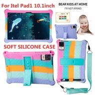 Case For Itel Pad 1 stand cover case 10.1 inch Protective Case with strap Soft Silicone Cover Shockp