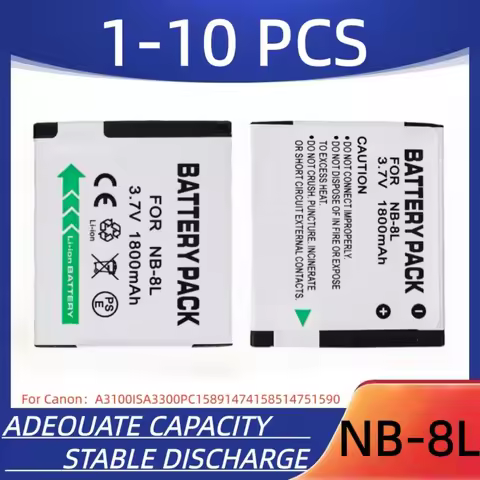 NB-8L digital camera battery 1800mAh NB8L rechargeable battery, suitable for Canon A3300 A3200 A3100